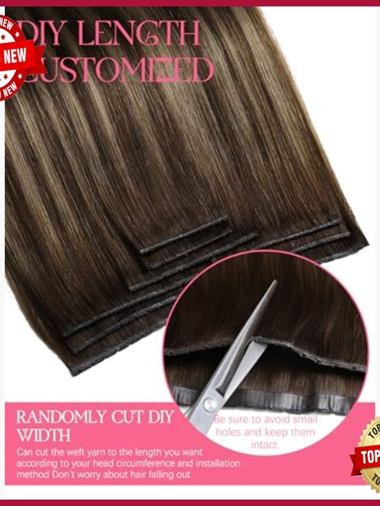 20 Inch Human Hair Extensions Glueless Sew In Butterfly Weft 100G